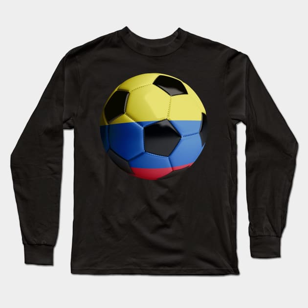 Colombia Flag Soccer Ball Long Sleeve T-Shirt by reapolo